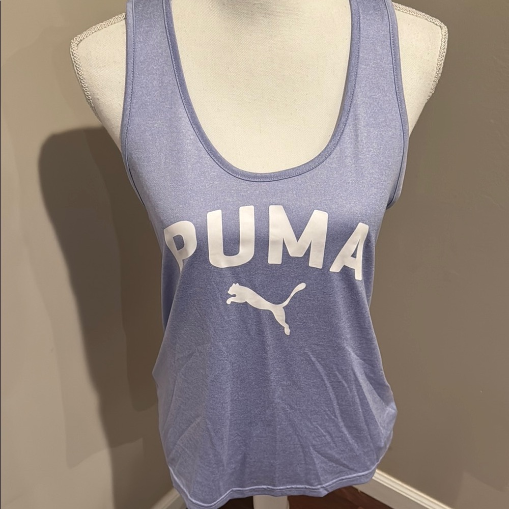 Puma athletic logo tank in lavender